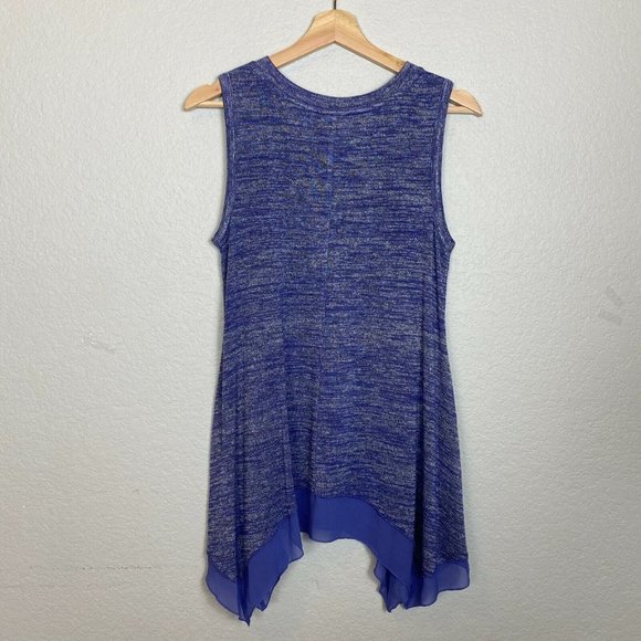 LOGO Lori Goldstein Space Dye Sweater Tank Top Size XS Sleeveless Blueberry - Picture 5 of 12